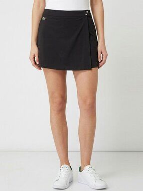 Lacoste Sport Black Wrap Tennis Skirt Size 44 US Large Golf Athletic Mini Skirt